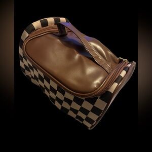 Brown and tan Checkered unisex Bag